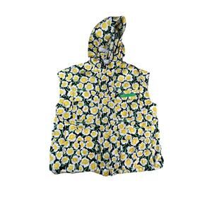 Diane Von Furstenberg Vest Jacket Womens Small Multicolor Floral Hooded NWT